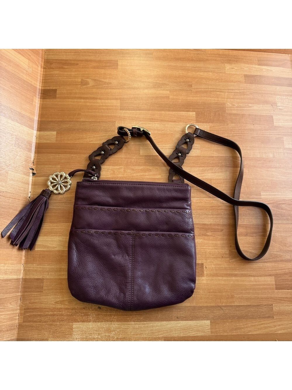 Brighton purple leather crossbody - Picture 2 of 14